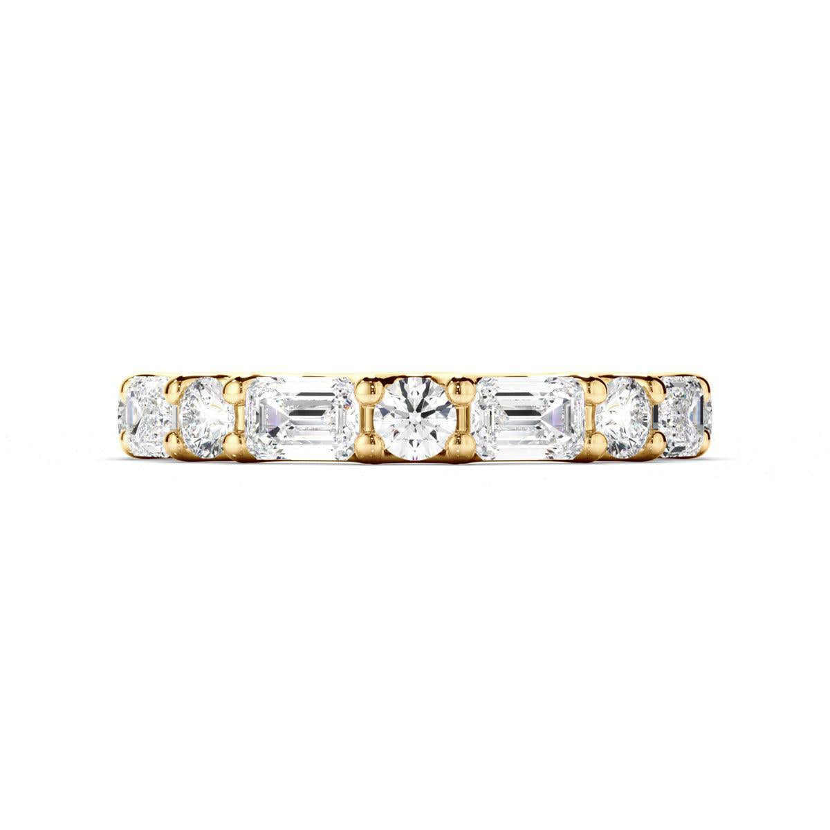Round Brilliant & Emerald Cut Diamond Eternity Ring