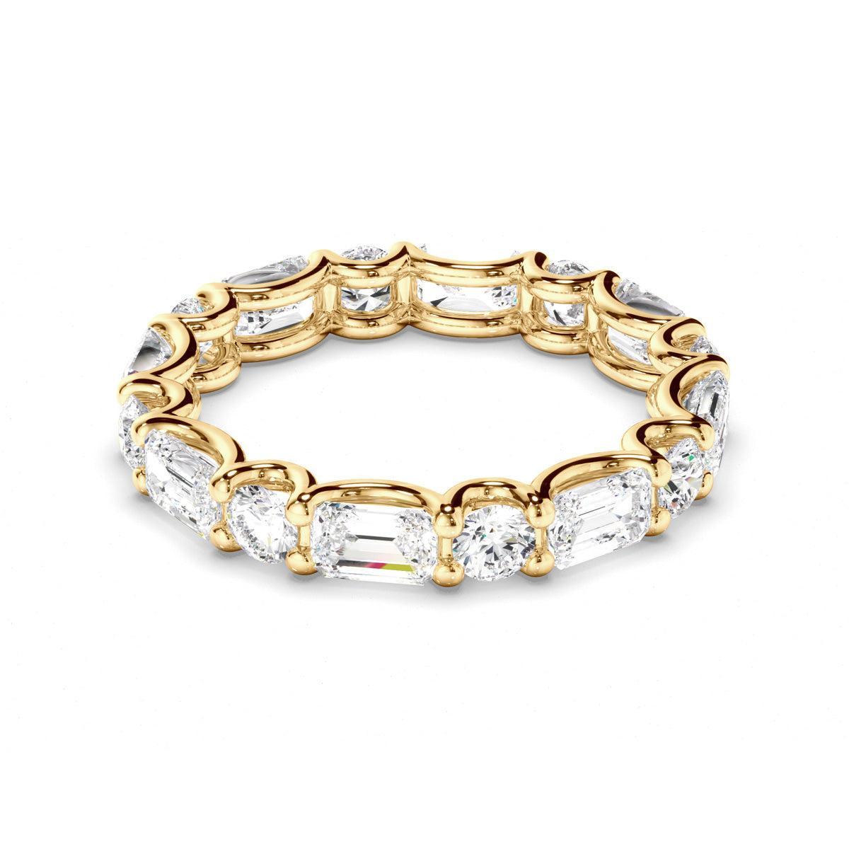 Round Brilliant & Emerald Cut Diamond Eternity Ring