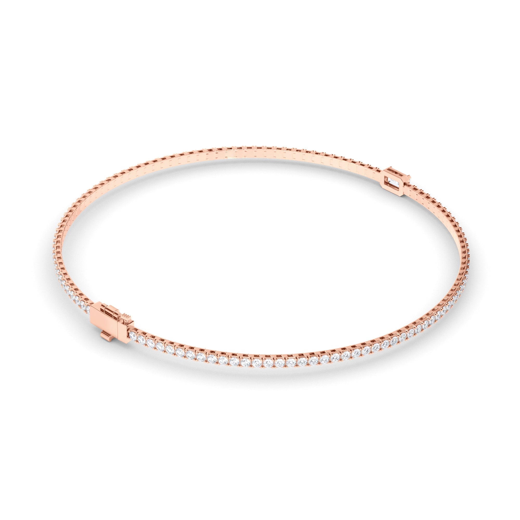 Emerald Cut Solitaire Laboratory Grown Diamond Tennis Bracelet