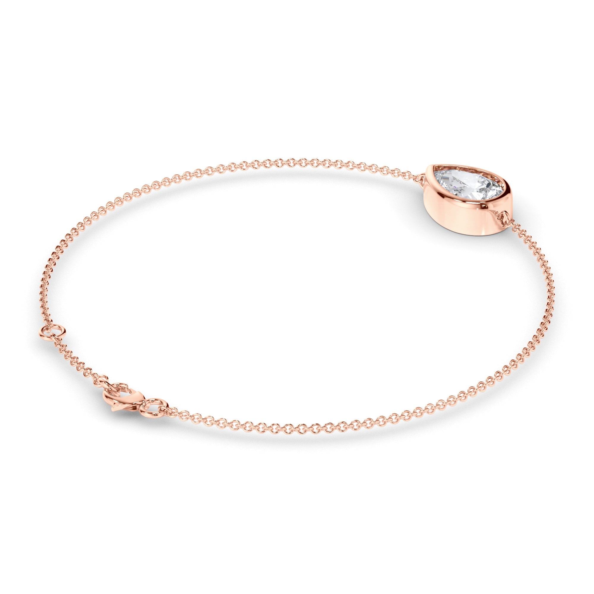 Pear Cut Diamond Bezel Set Bracelet