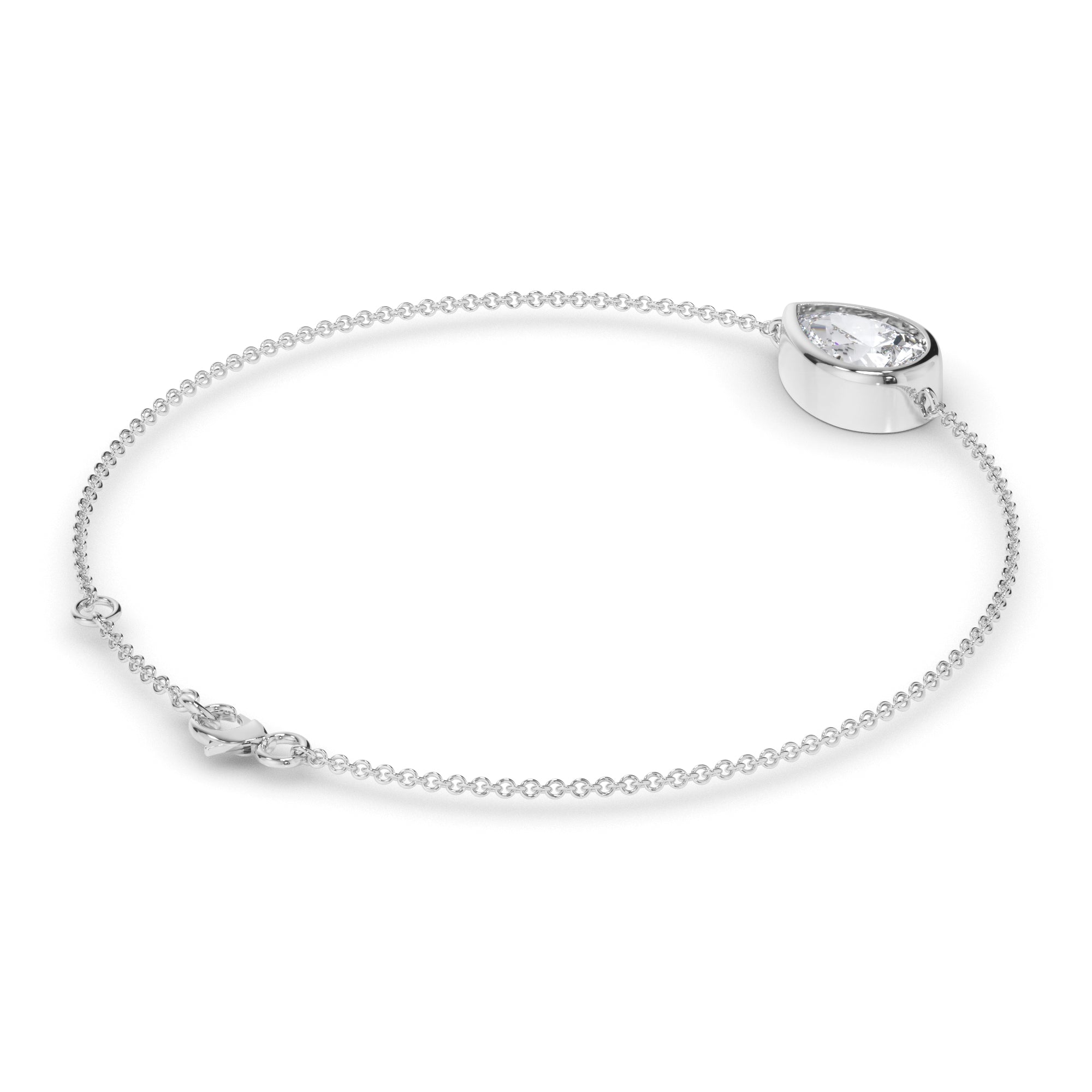 Pear Cut Diamond Bezel Set Bracelet