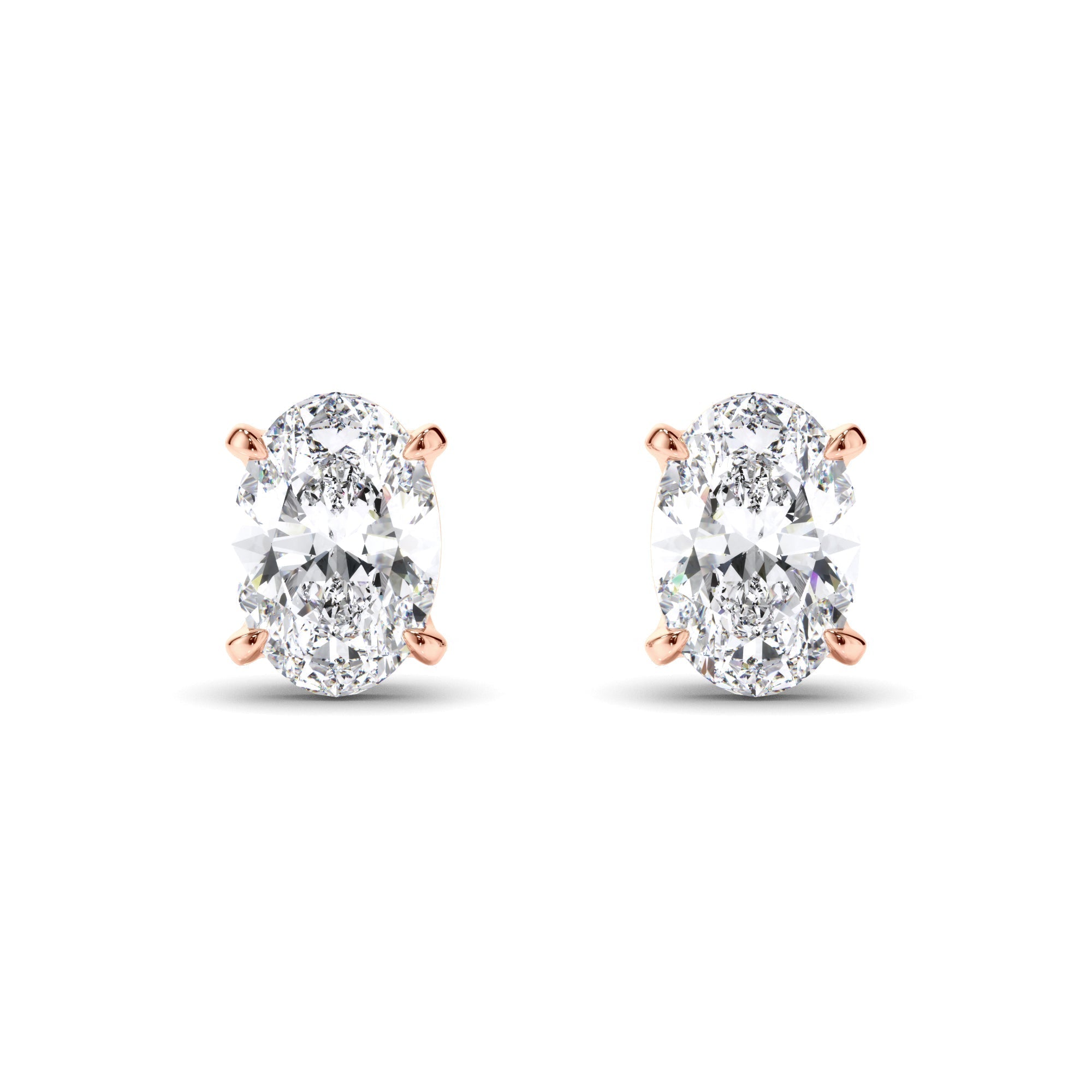 Oval Cut Diamond Stud Earrings