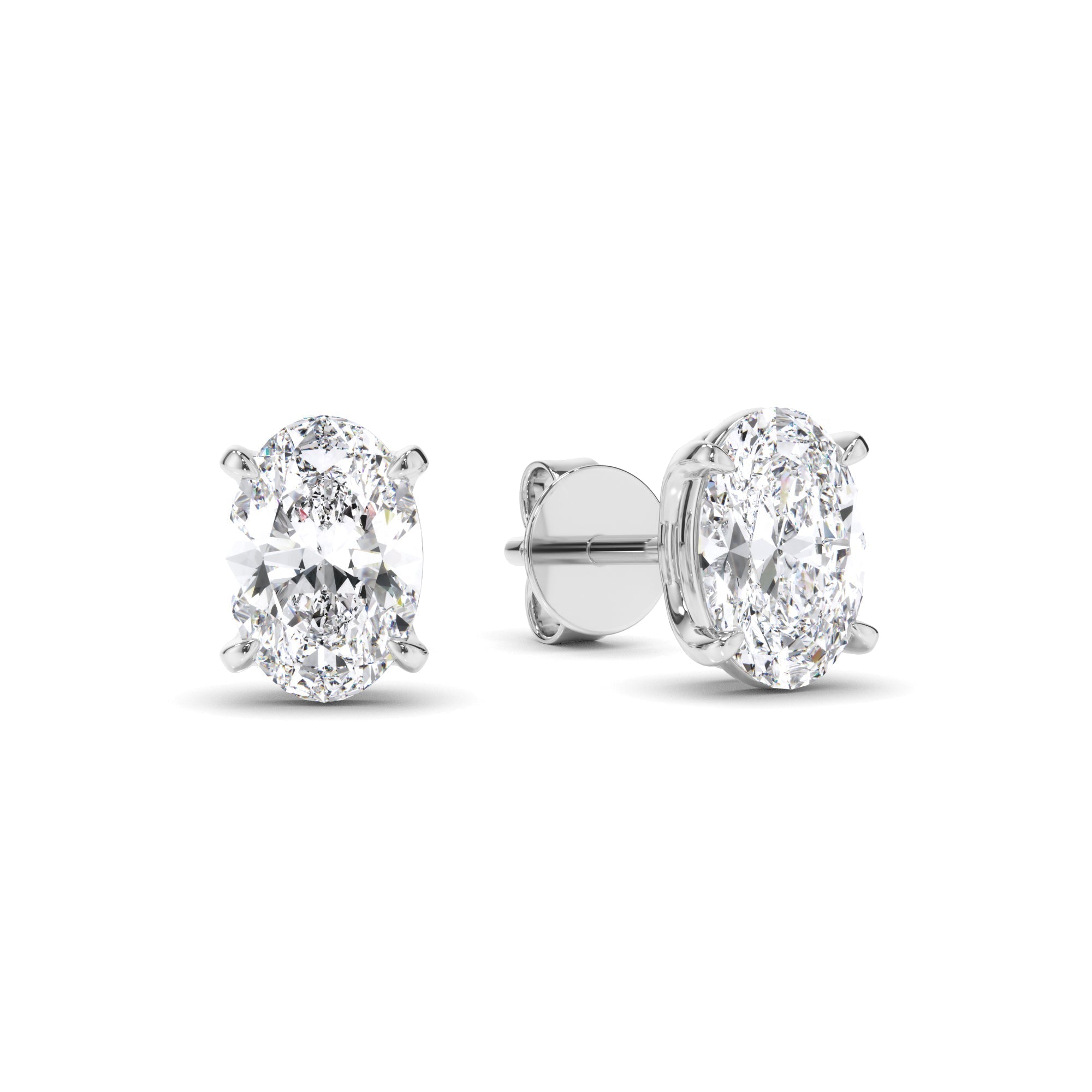Oval Cut Diamond Stud Earrings