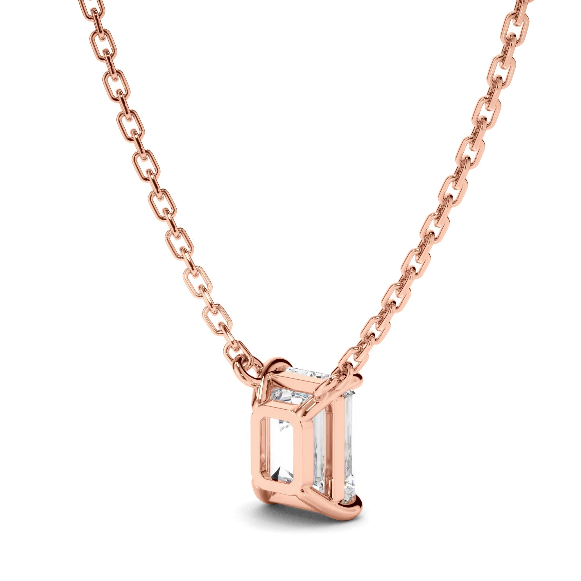 Emerald Cut Diamond Necklet