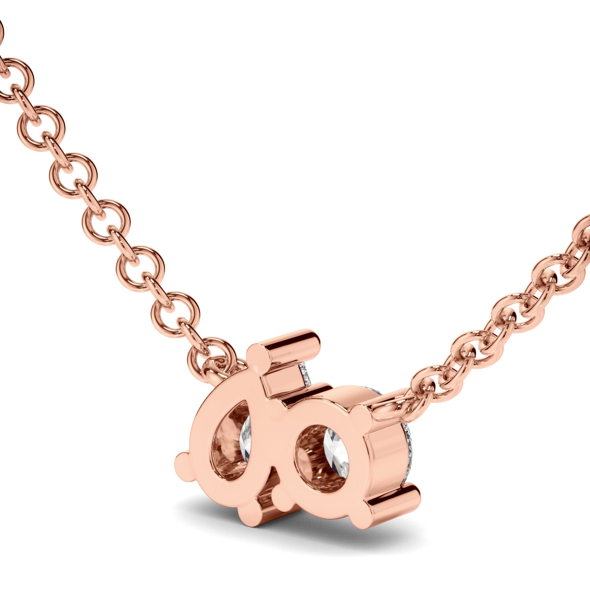 Round Brilliant & Pear Cut Diamond Toi et Moi Necklet