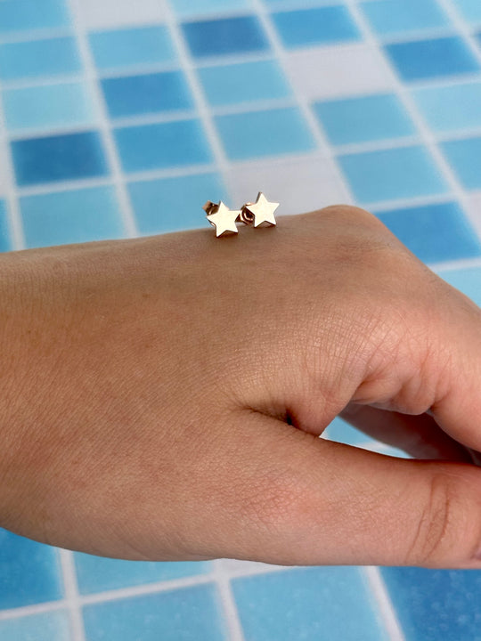 9ct Yellow Gold Star Studs