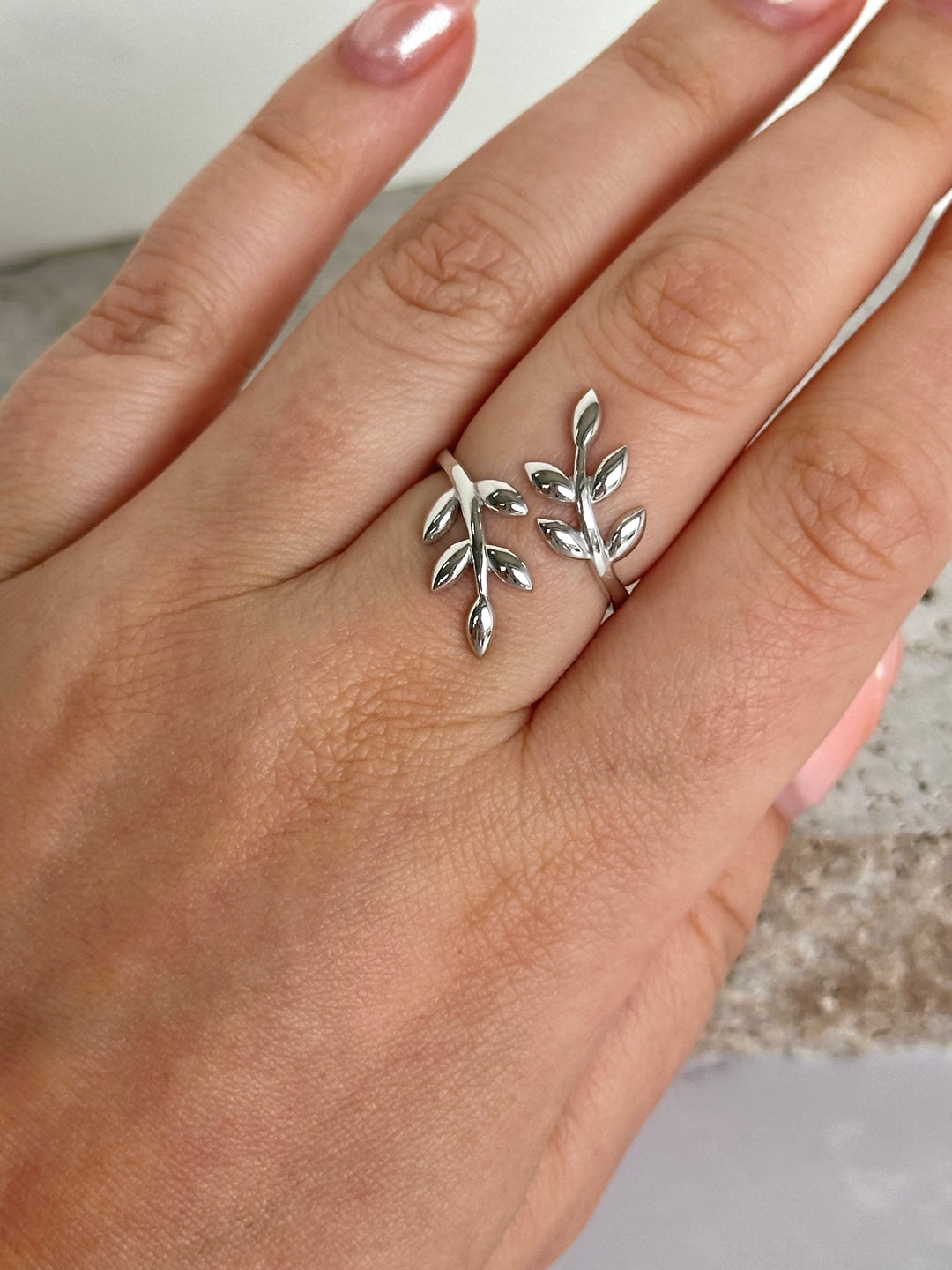 Sterling Silver Olive Branch Ring