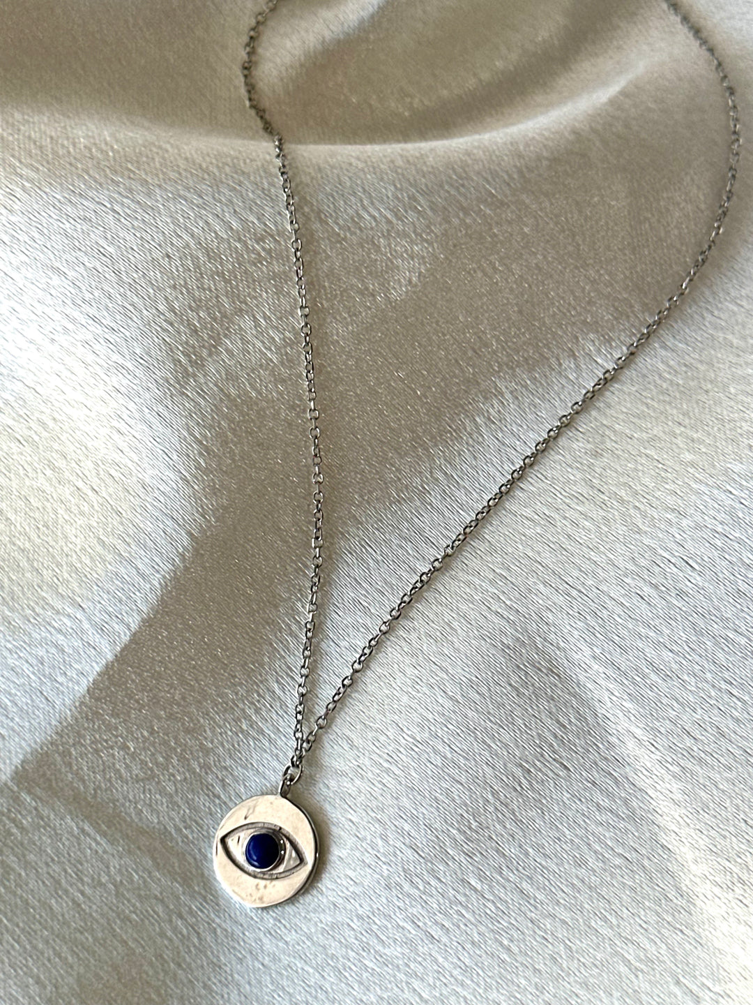 9ct White Gold Evil Eye Necklace