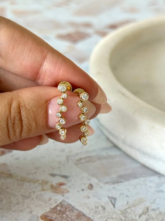 18ct Yellow Gold Natural Diamond Earrings