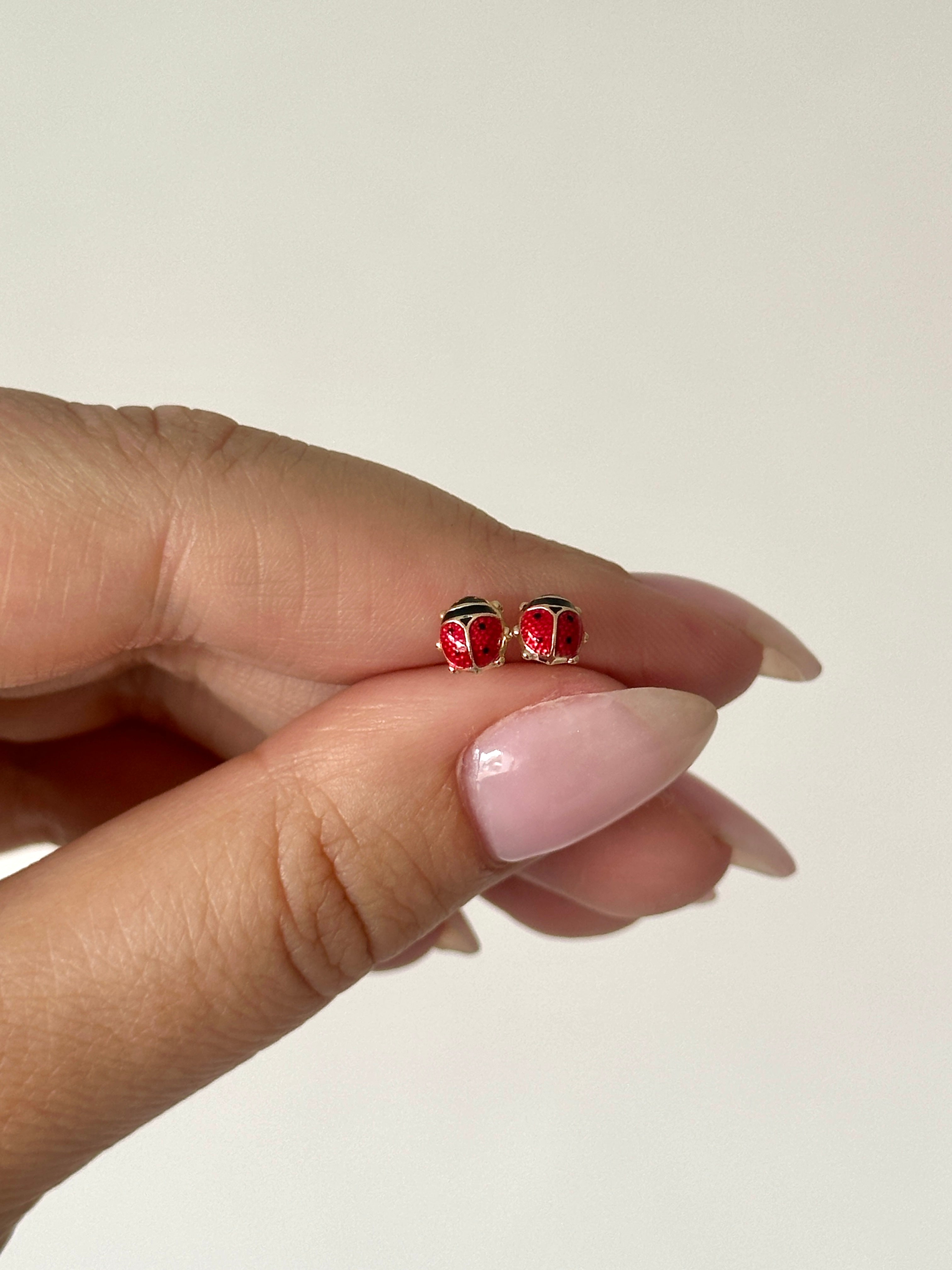 9ct Yellow Gold Lady Bird Studs