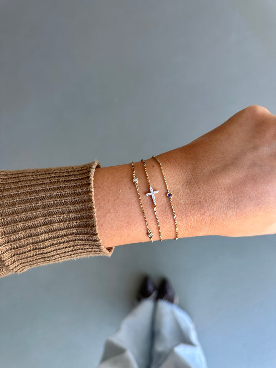 18ct Gold Diamond Station Bracelet