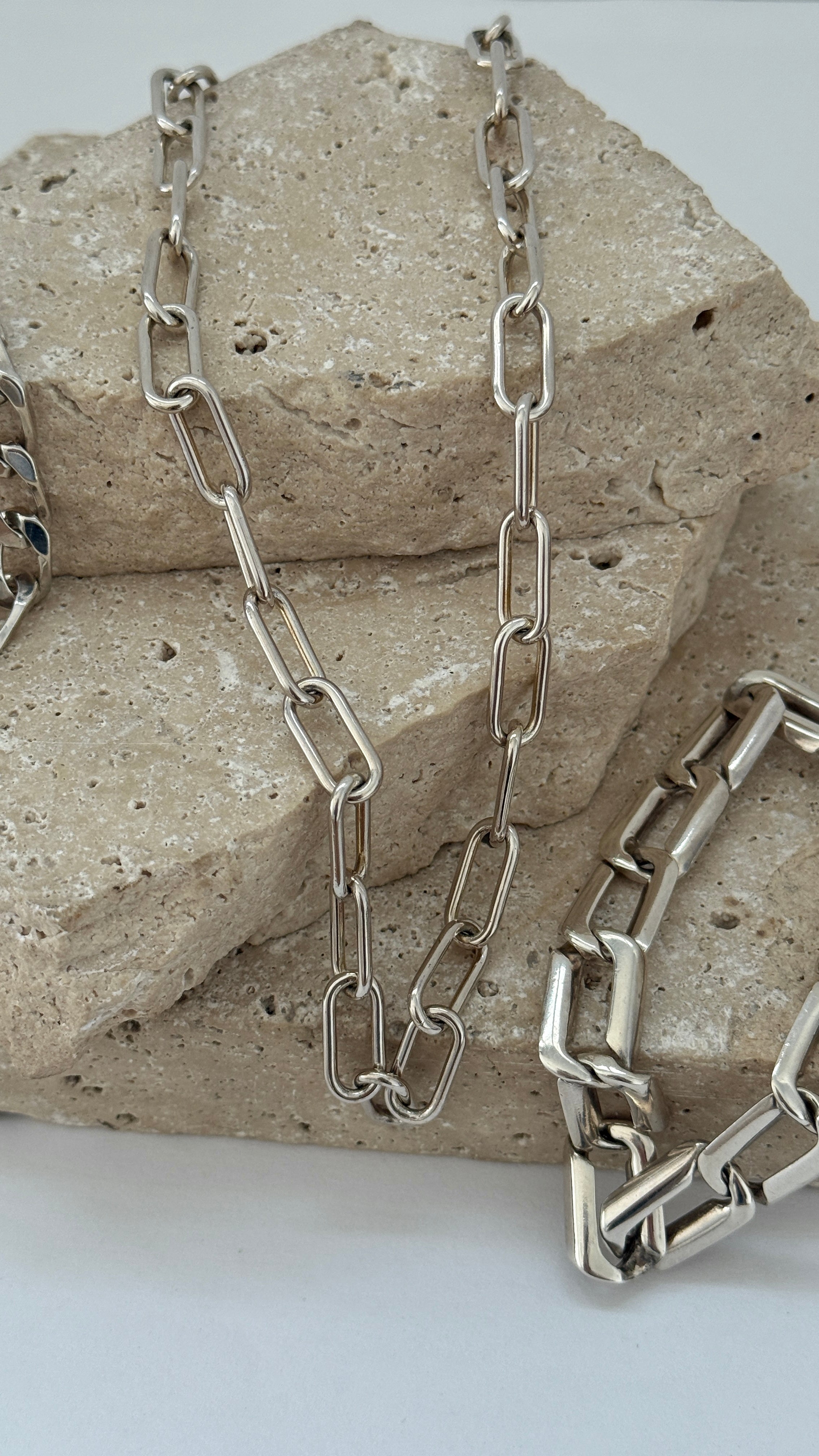 Sterling Silver Paperclip Link Necklace