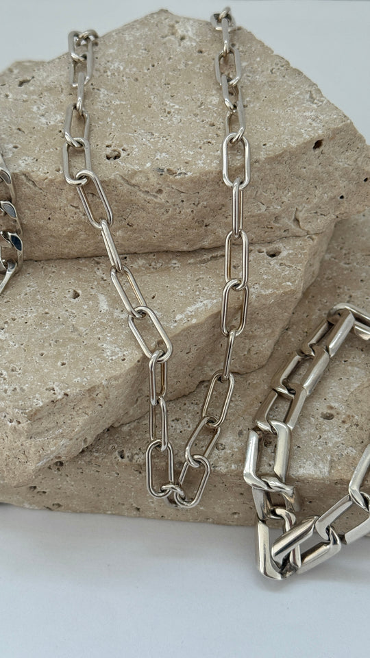 Sterling Silver Paperclip Link Necklace