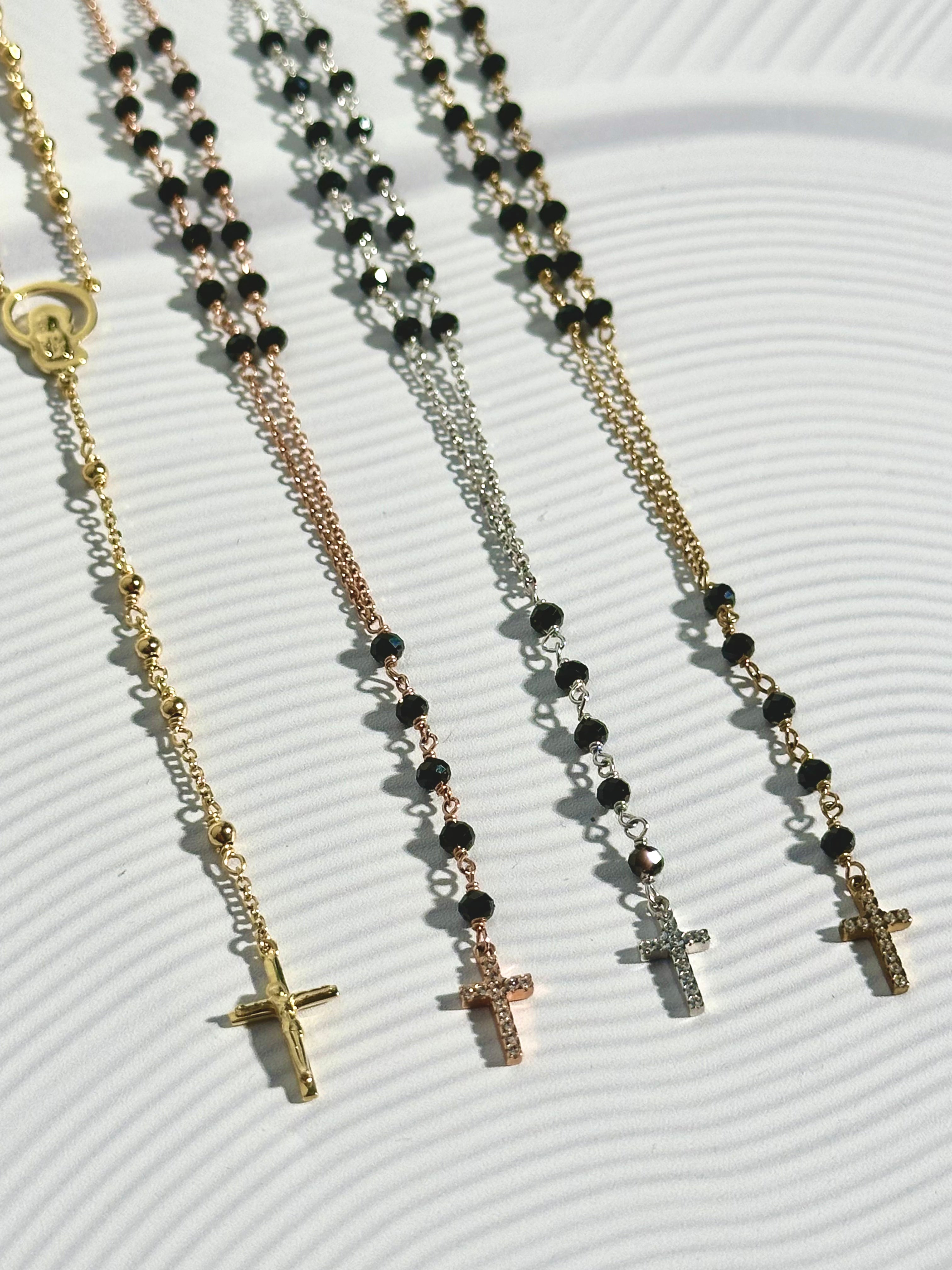 9ct Yellow Gold Pearl Rosary Necklace