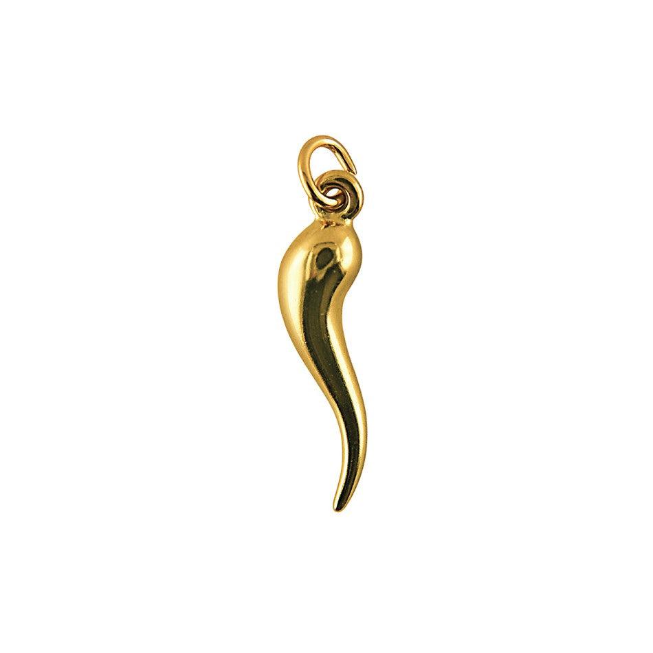 9ct Gold or Sterling Silver Horn of Plenty (Corno / Cornicello) Pendant (Large)