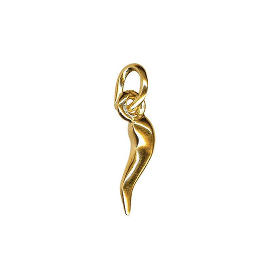 Yellow Gold or Sterling Silver Horn of Plenty (Corno / Cornicello) Pendant (Small)