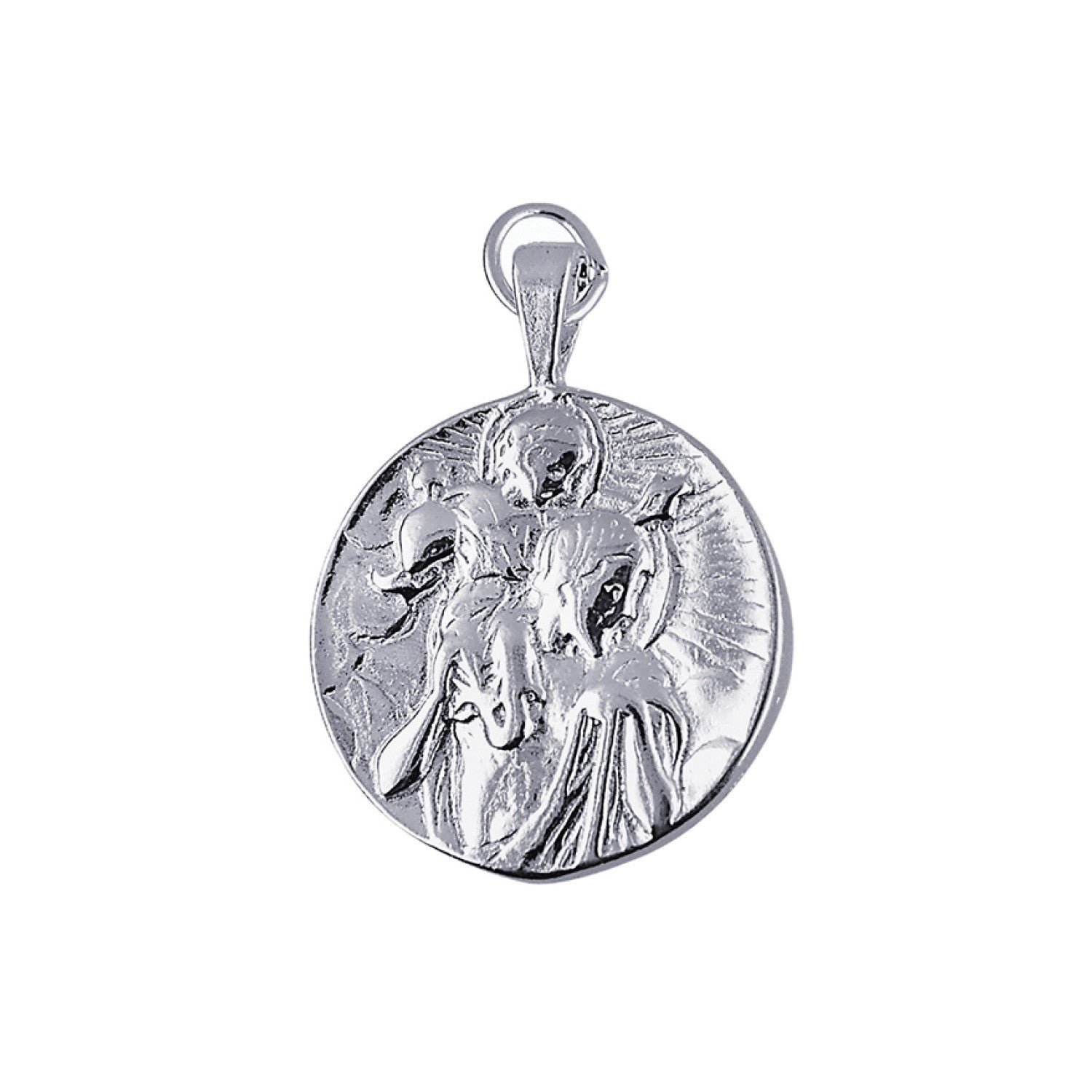 Sterling Silver 21mm Saint Christopher Medallion