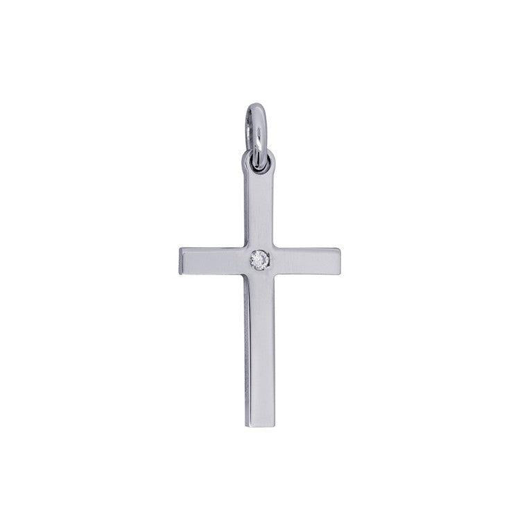 Sterling Silver with Cubic Zirconia Cross