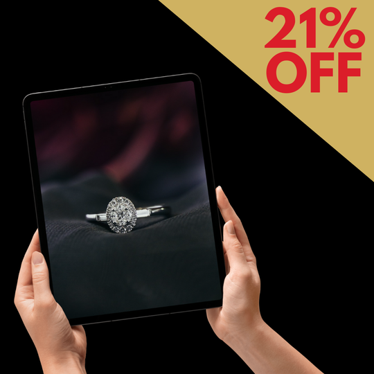 18ct White Gold Oval Cluster Engagement Ring