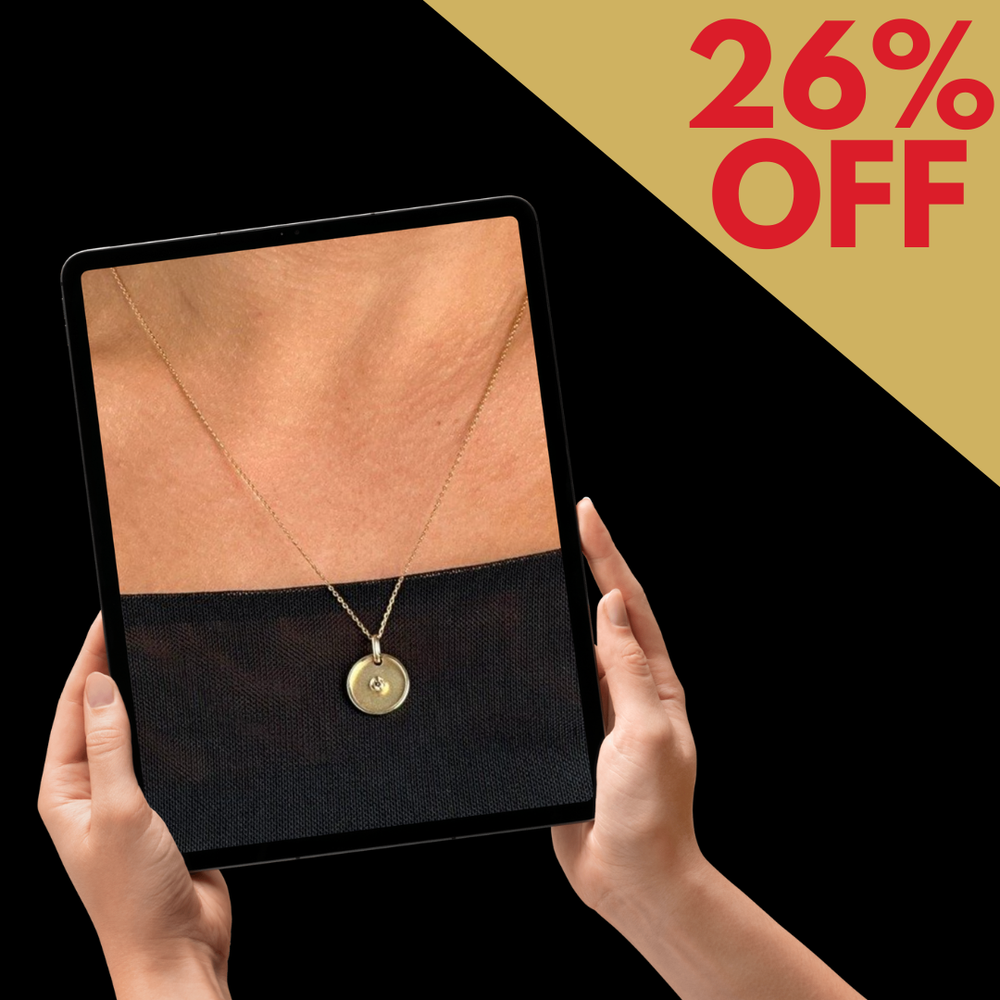 9ct Yellow Gold Argyle Australian Diamond Satin Disc Pendant