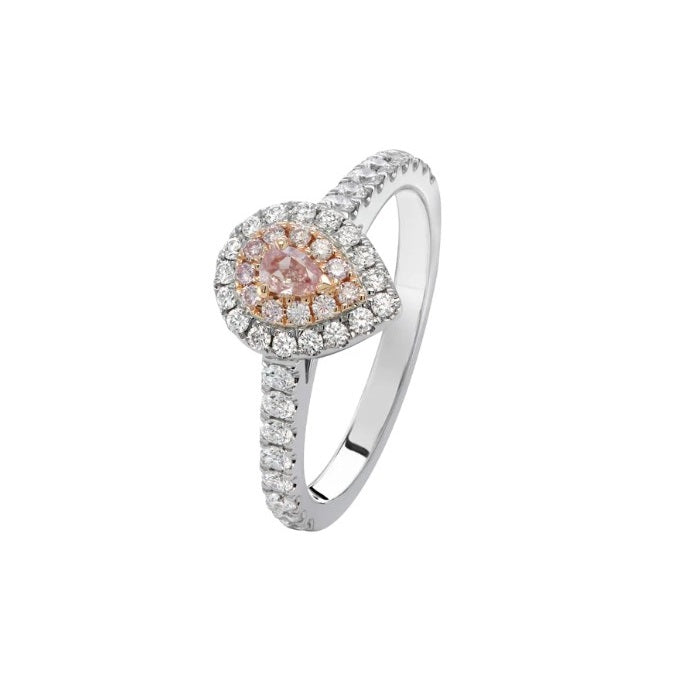 18ct White and Rose Gold Pink Diamond Ring