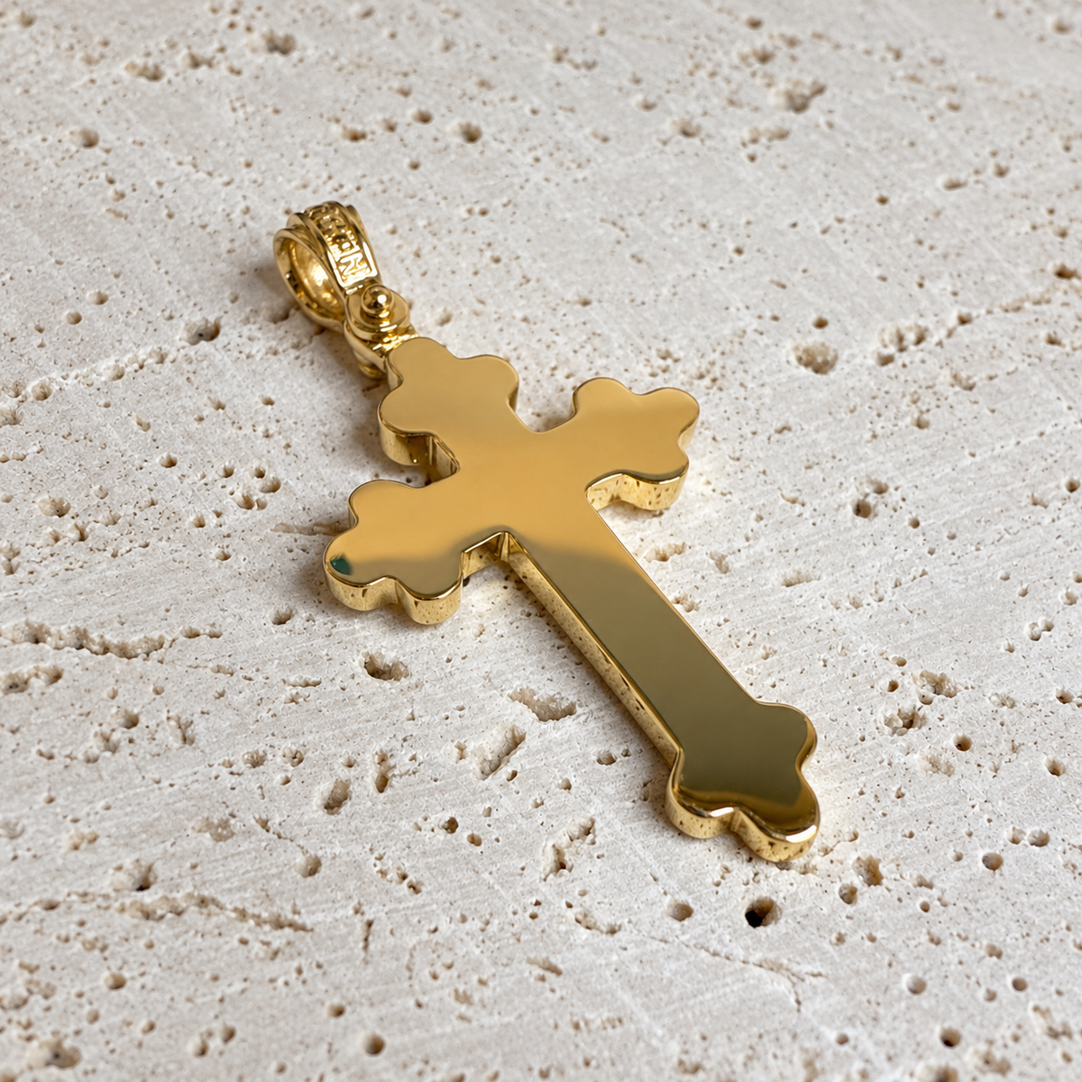 18ct Yellow Gold Byzantine Orthodox Cross Pendant