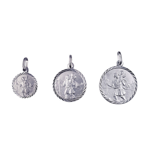 Sterling Silver St Christopher Medallion (Various Sizes)