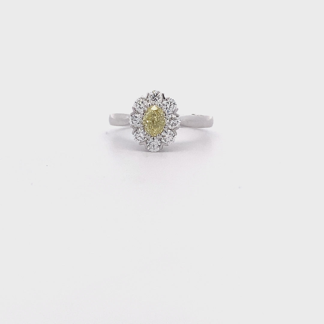 18ct White Gold Fancy Yellow Diamond Ring