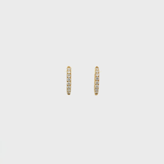 18ct Yellow Gold Inside/Outside Diamond Set Huggies