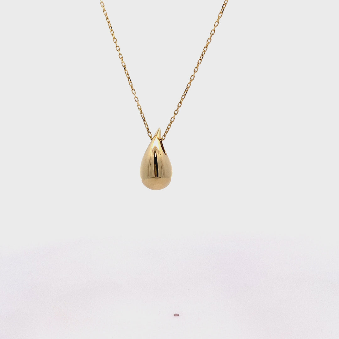 9ct Yellow Gold Teardrop Necklace