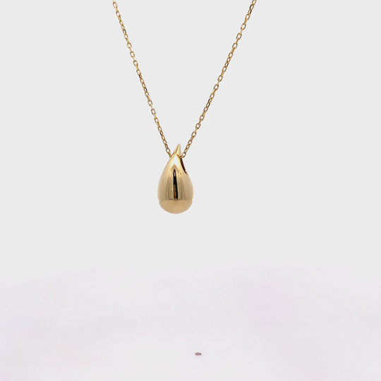 9ct Yellow Gold Teardrop Necklace