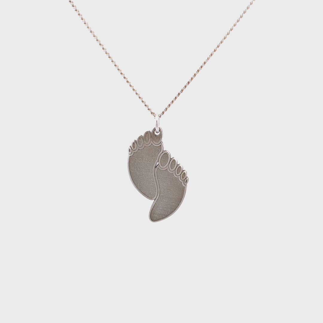 Sterling Silver Baby Feet pendant