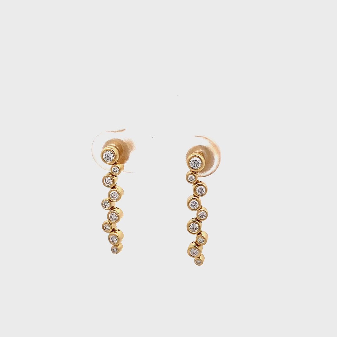 18ct Yellow Gold Natural Diamond Earrings