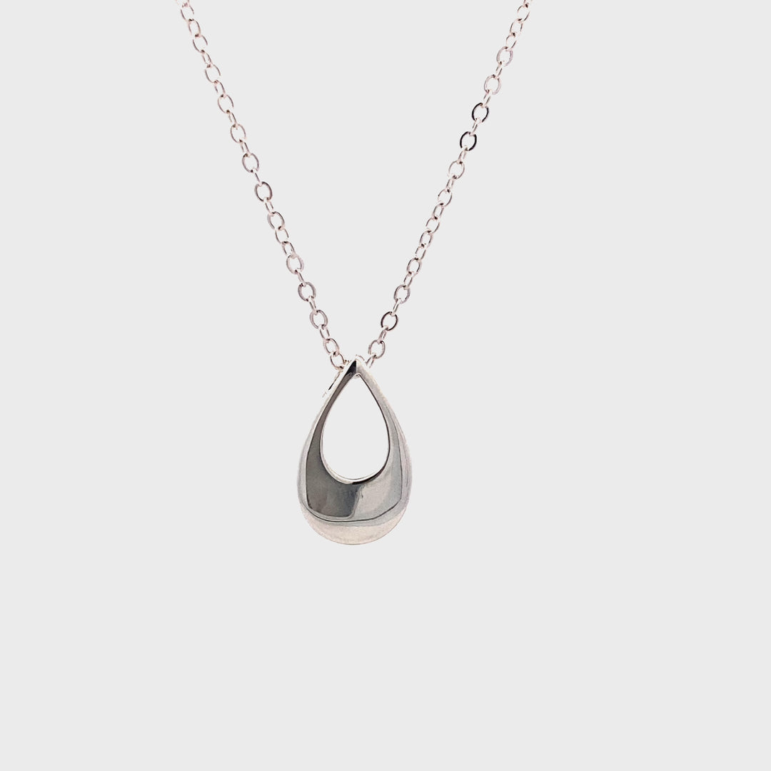 Sterling Silver Teardrop Memorial Pendant