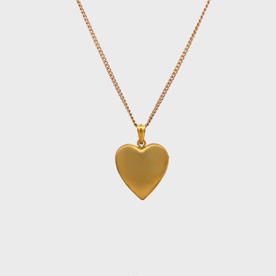 9ct Yellow Gold OR Sterling Silver Heart Memorial Pendant