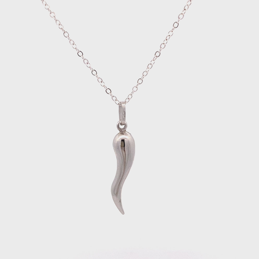 9ct White Gold Horn of Plenty Pendant (Large)