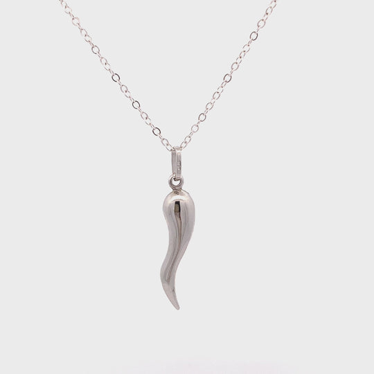 9ct White Gold Horn of Plenty Pendant (Large)