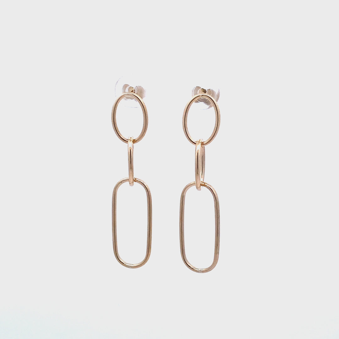 9ct Yellow Gold Paperclip Earrings