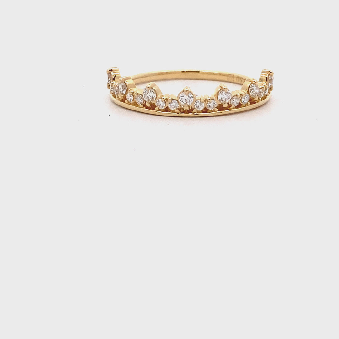 18ct Yellow Gold Diamond Tiara Ring