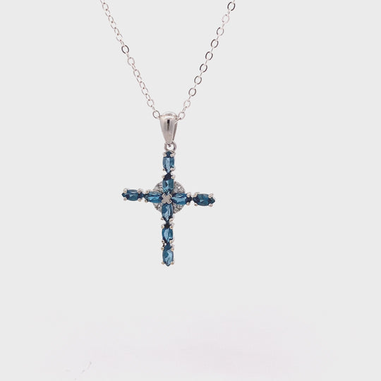 Sterling Silver Gemstone Cross