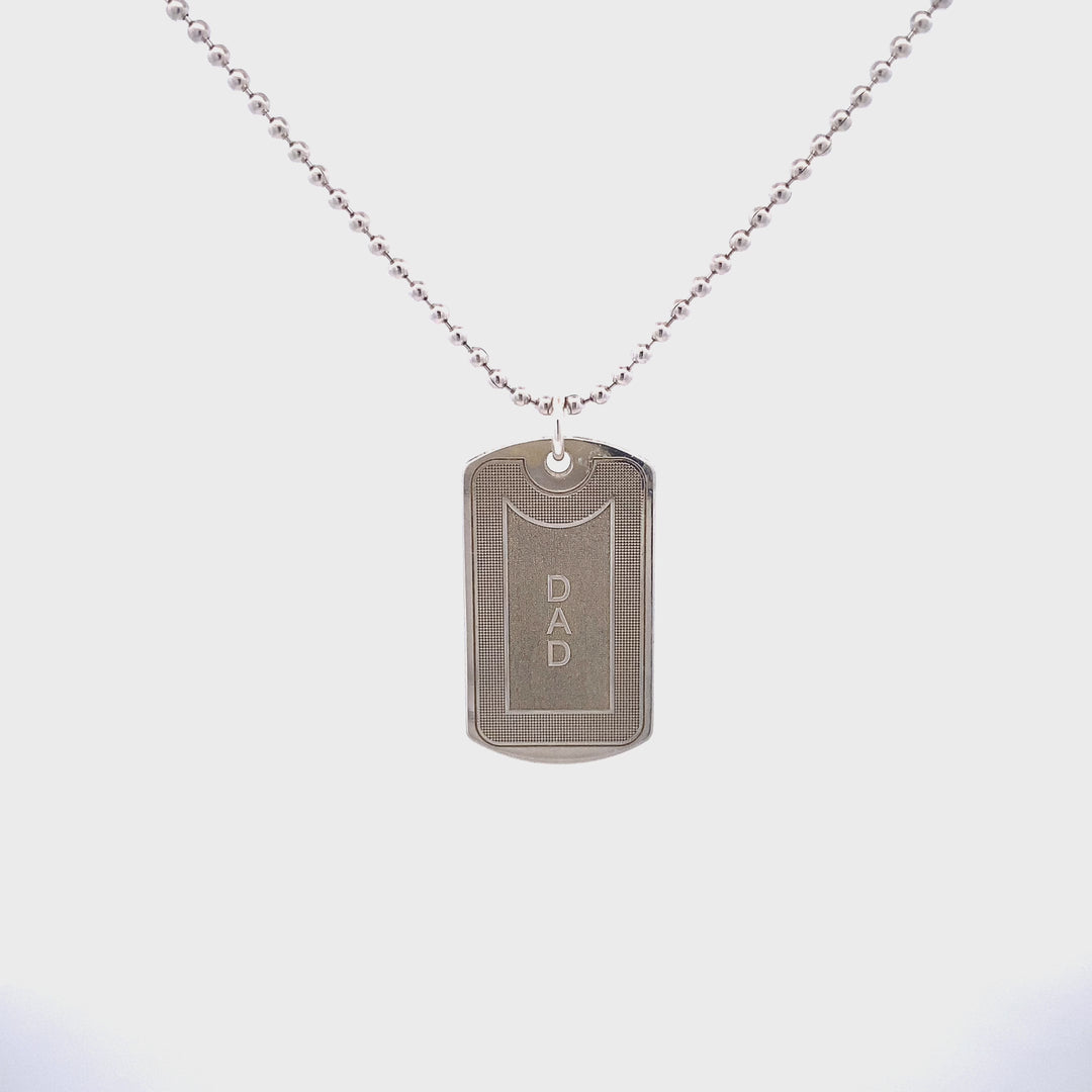 Sterling Silver "Dad" Dog Tag