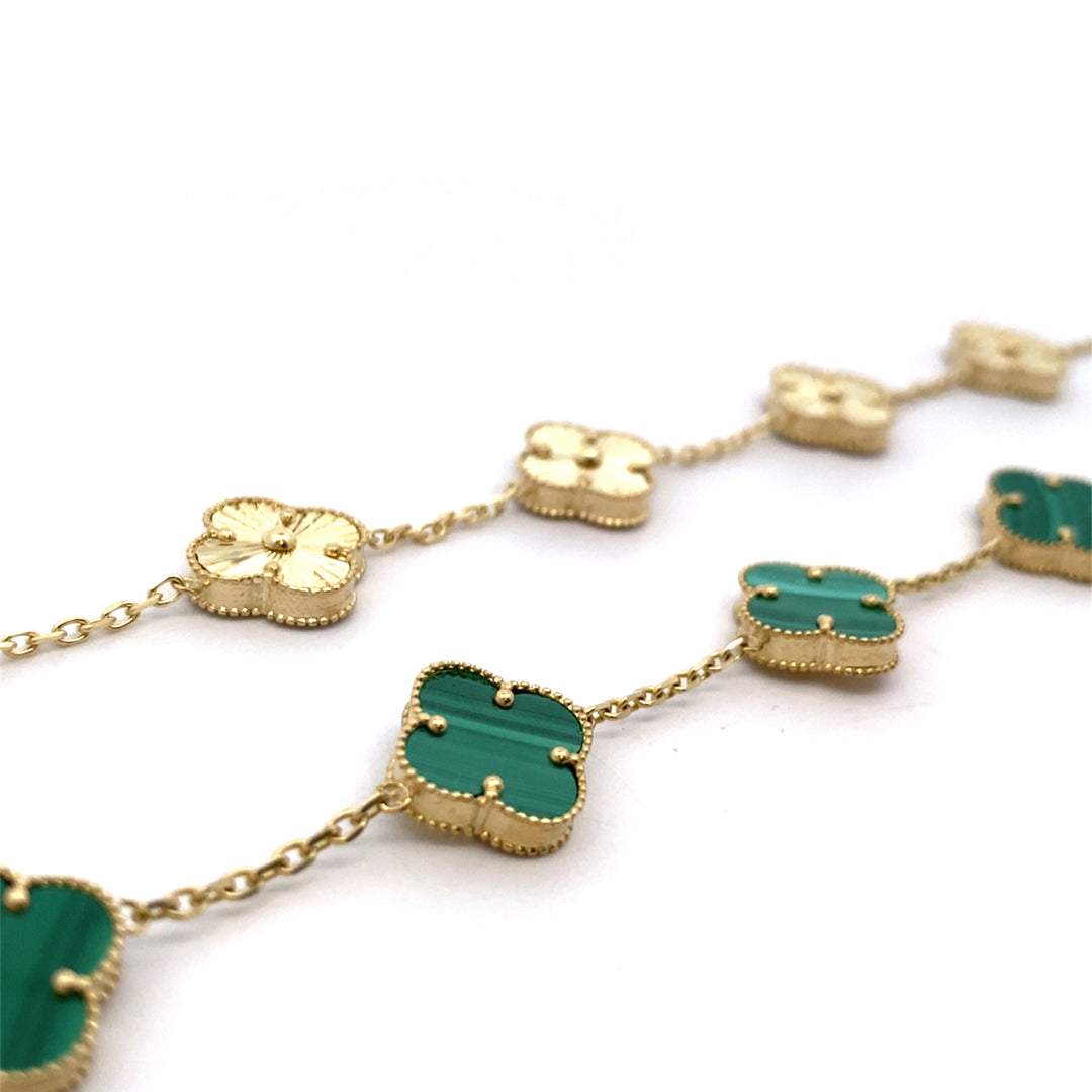 9ct Yellow Gold Reversible Clover/Quatrefoil Bracelet