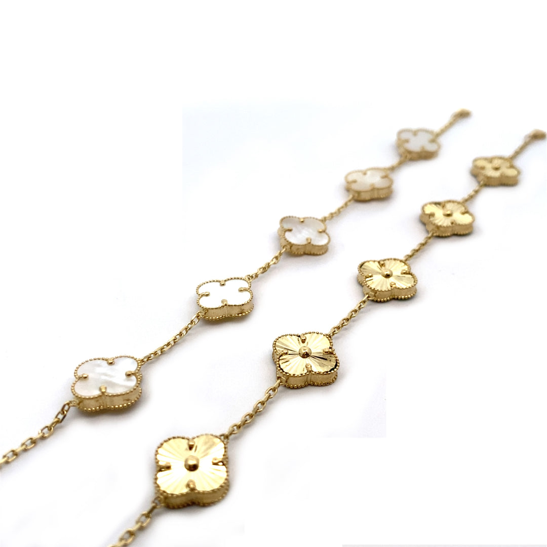 9ct Yellow Gold Reversible Clover/Quatrefoil Bracelet