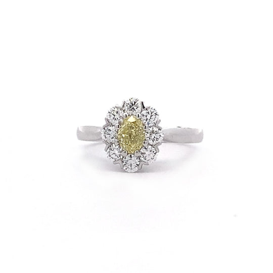 18ct White Gold Fancy Yellow Diamond Ring