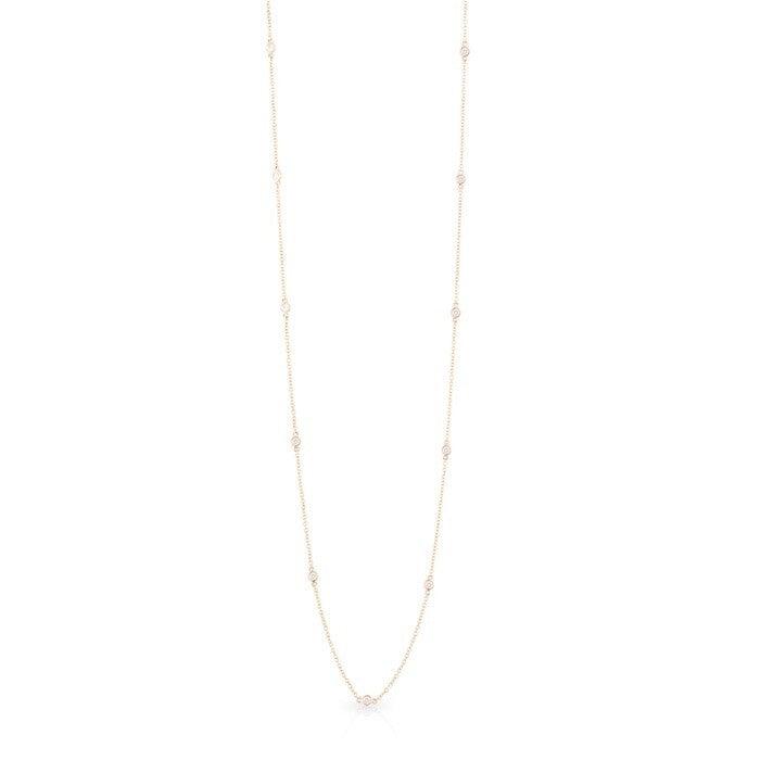 18ct Gold Diamond Station Necklace
