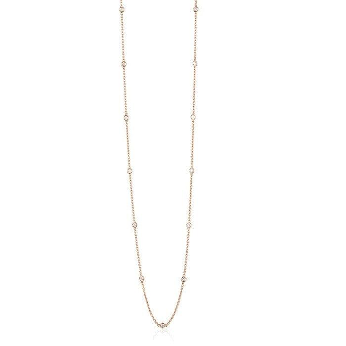 18ct Gold Diamond Station Necklace